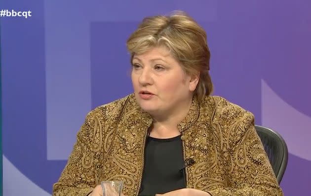 Emily Thornberry hit out at the prime minister during BBC Question Time (Photo: BBC Question Time)