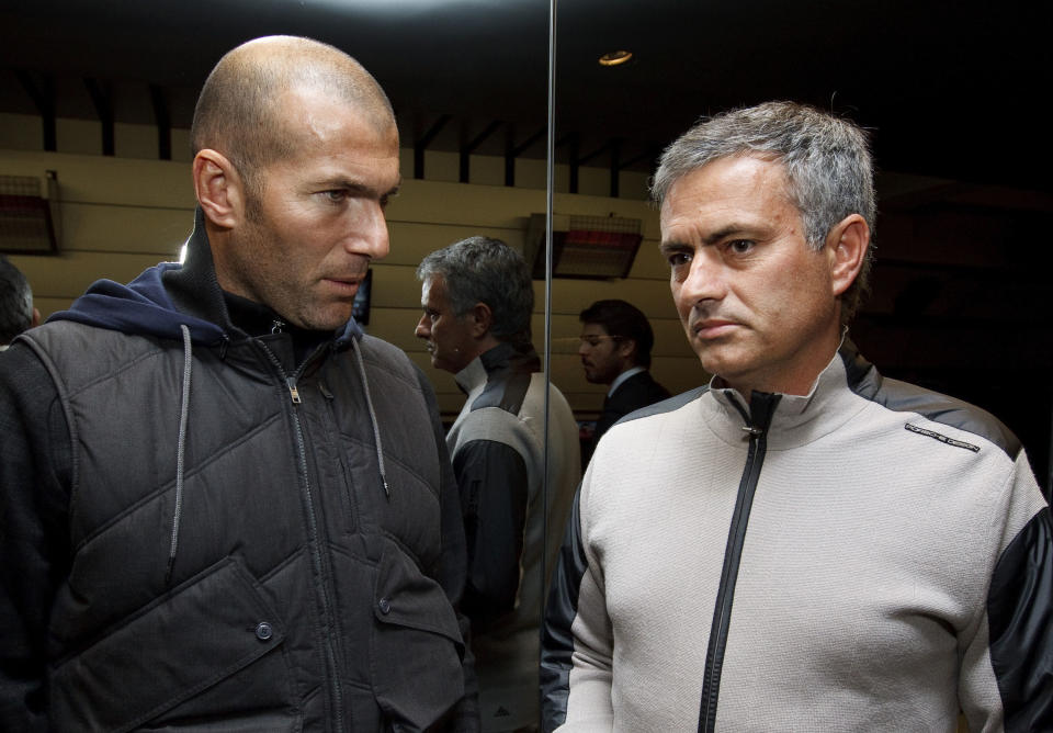 Zinedine Zidane and Jose Mourinho in happier times.