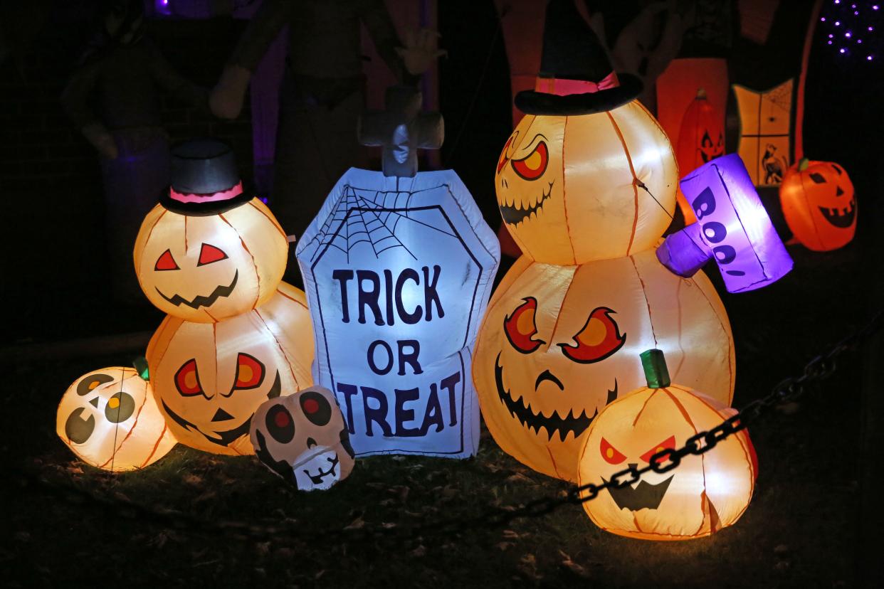 This group of Halloween inflatables are adorning a home in Fremont.