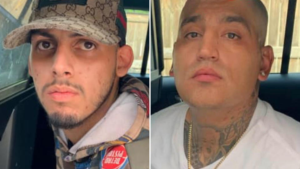 Jaime Trevino (left) and Adrian Guillen have been charged with aggravated robbery and theft. Source: San Antonio Police Department