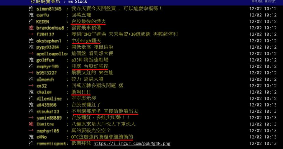 台股今（2）日輪到中小型股上漲，成為網友熱議話題（圖/翻攝自PTT）