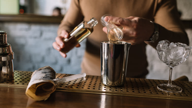 bartender mixing cocktail