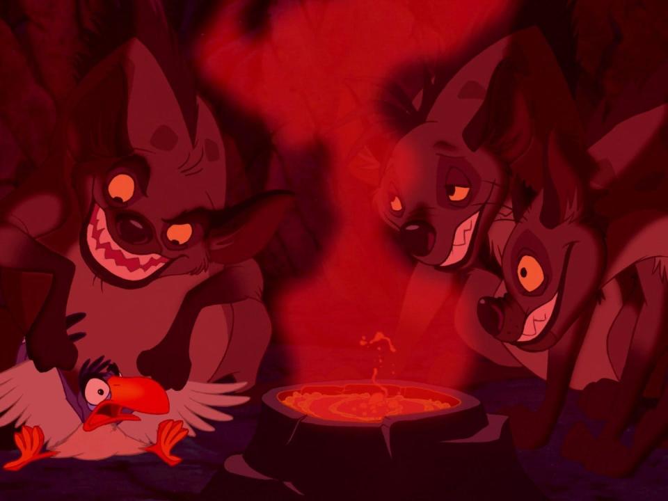 hyenas zazu lion king birdie boiler