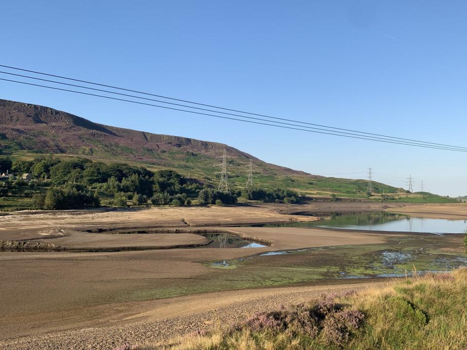 A view of the low water levels at the United Utilities, Woodhead Reservoir, in Derbyshire (Dave Higgens/PA) (PA Wire)