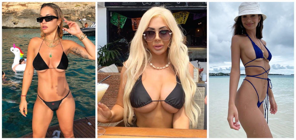 Rita Ora, Chloe Ferry and Emily Ratajkowski pictured in child size bikinis