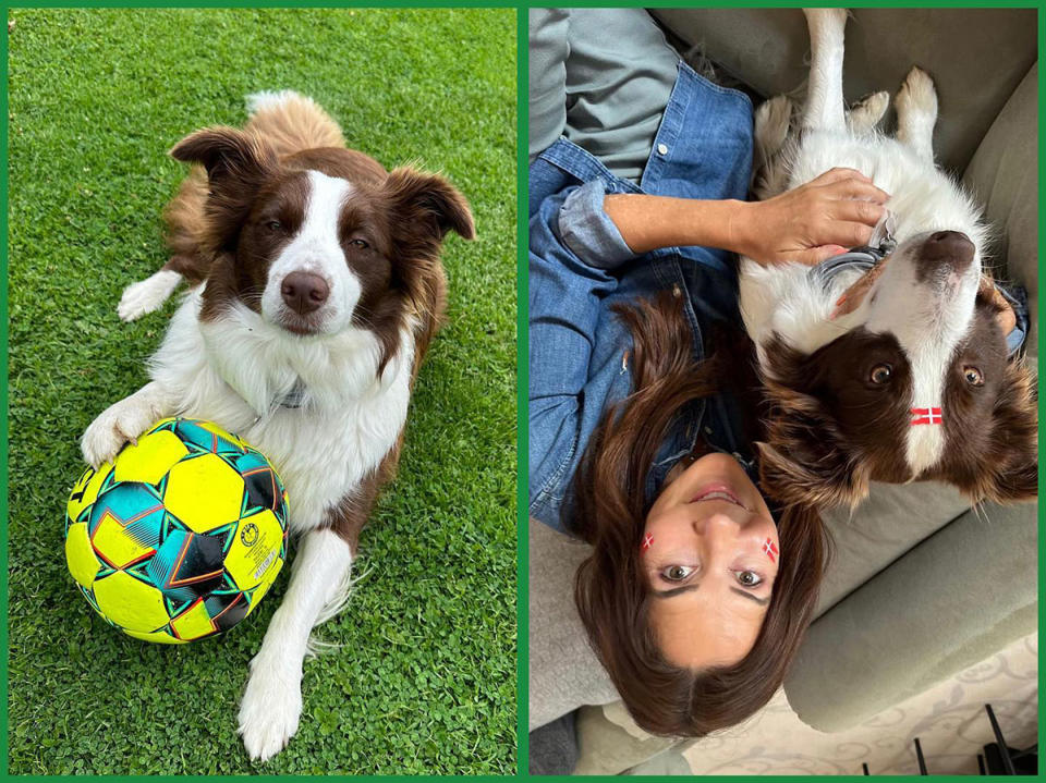 Princess Mary posing with her dog 