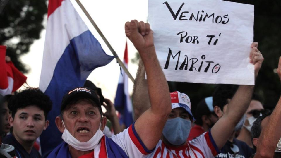 Protestas en Paraguay contra el gobierno en marzo de 2021