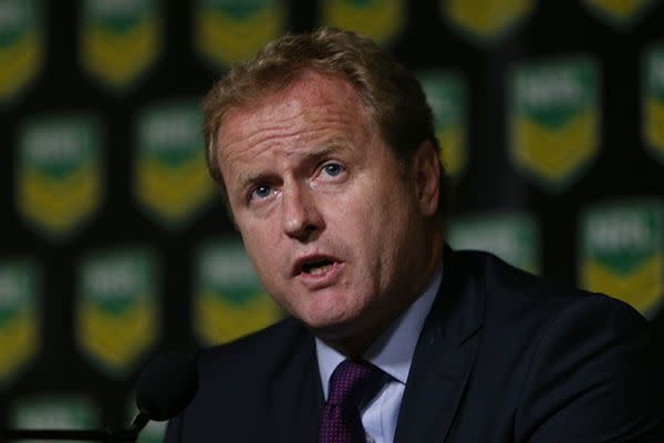 Getty Images: Not the best look for the NRL chief.