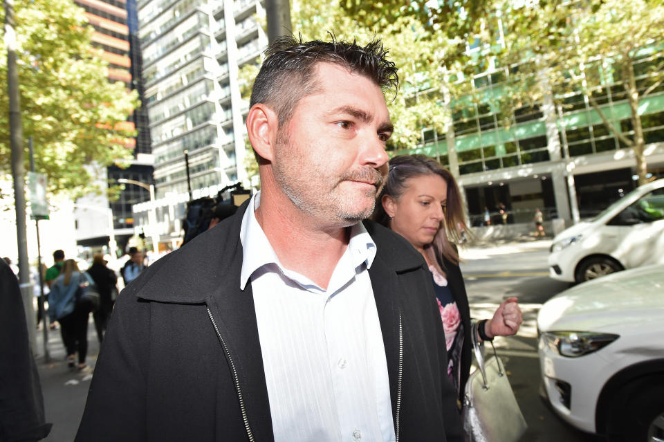 Stephen Williams, brother of Karen Ristevski departs the Supreme Court of Victoria on Thursday. Source: AAP