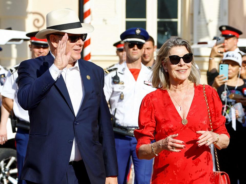 Princess Caroline of Hanover, right, and Prince Albert II of Monaco in May 2023.