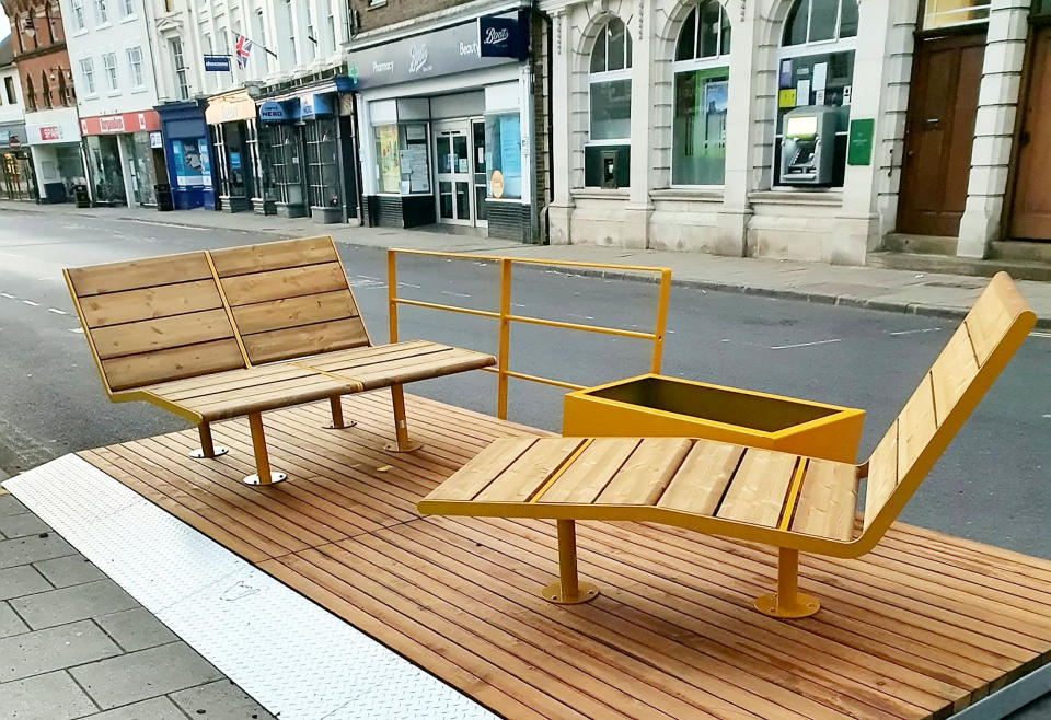 'Parklets' installed on the high street of a Lincolnshire town have caused a stir, being labelled a 