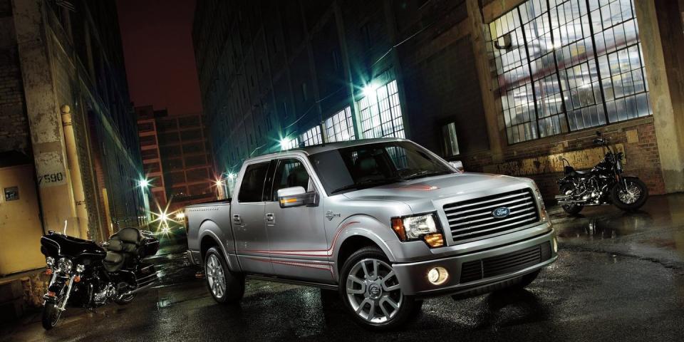 <p>This Ford pickup cost Harley-Davidson fans around <a href="http://www.caranddriver.com/news/ford-f-150-news-2011-harley-davidson-f-150-revealed" rel="nofollow noopener" target="_blank" data-ylk="slk:$50,000;elm:context_link;itc:0;sec:content-canvas" class="link ">$50,000</a>. They got an F-150 with a 6.2 liter V8 and a rumble-tuned exhaust. Harley-Davidson badges were sewn into the seats.</p>