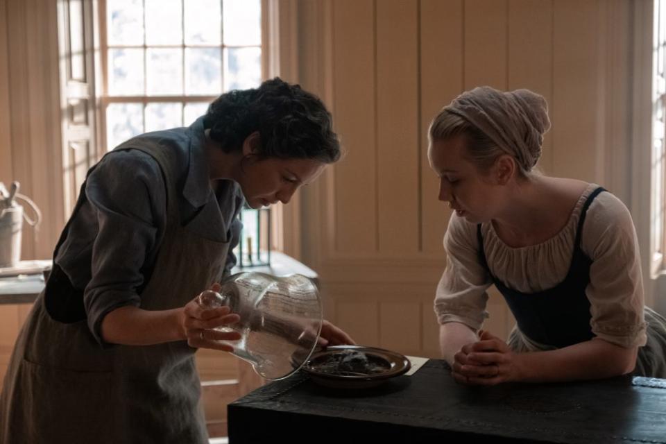 Caitriona Balfe and Lauren Lyle in 'Outlander.'