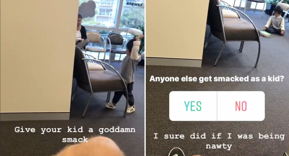 Model Jett Kenny posted video of a misbehaving child and asked his followers whether or not they were smacked as children. Image: Instagram/Jett Kenny