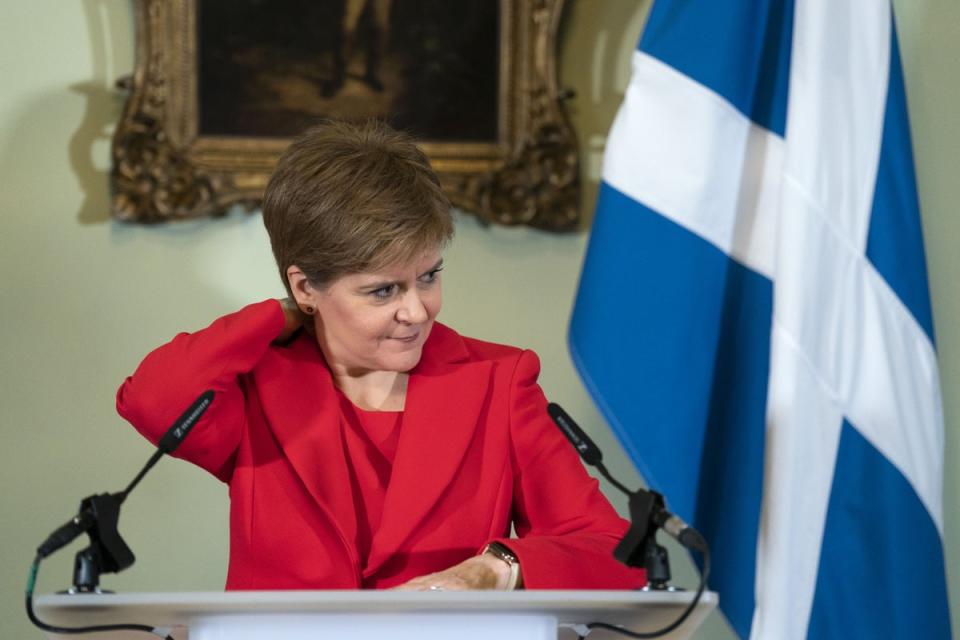 Sturgeon during a press conference to announce her shock resignation as First Minister of Scotland (PA Wire)