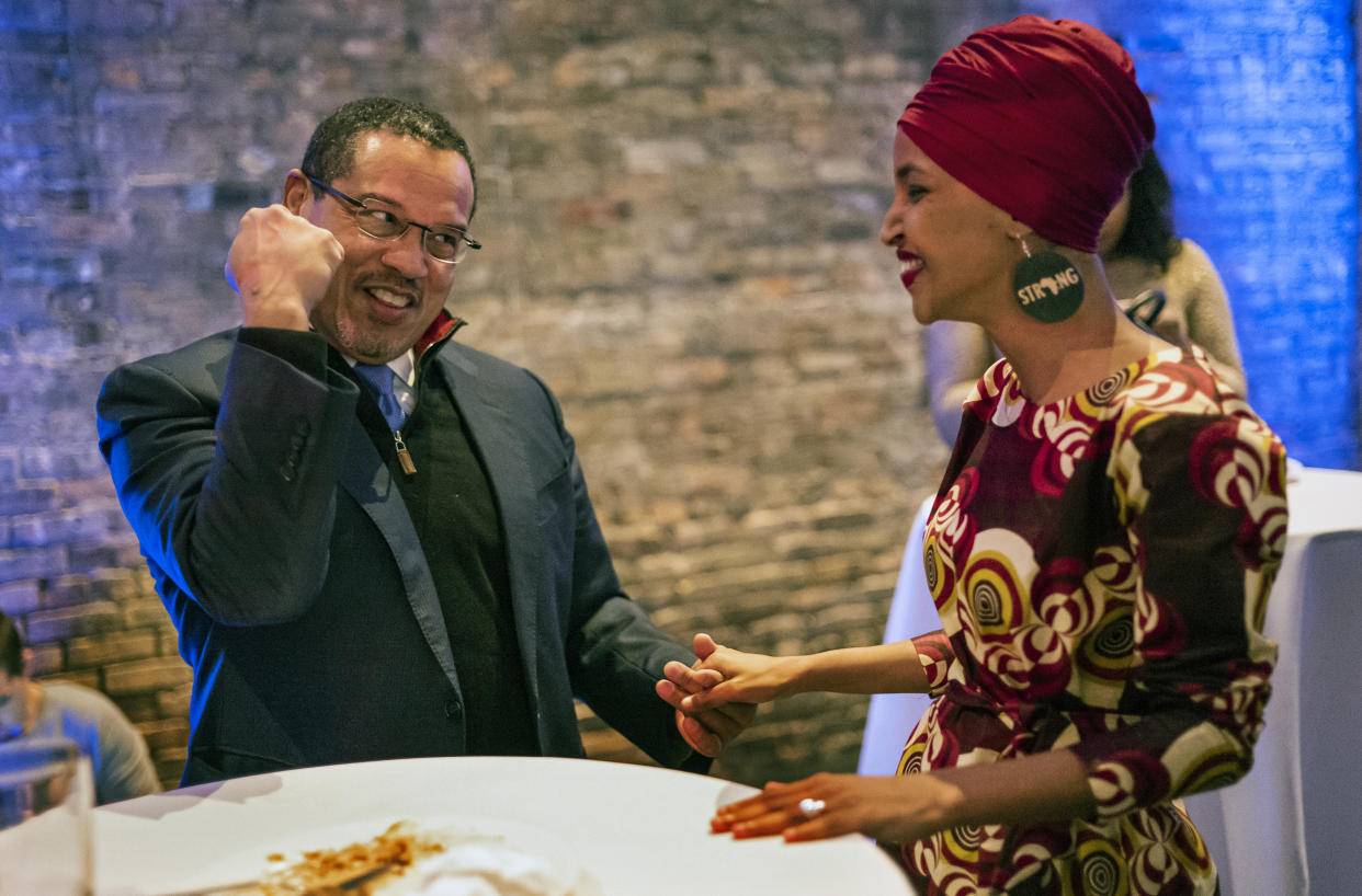 Rep. Ilhan Omar kicked off her 2020 reelection campaign by meeting with supporters including Minnesota Attorney General Keith Ellison.