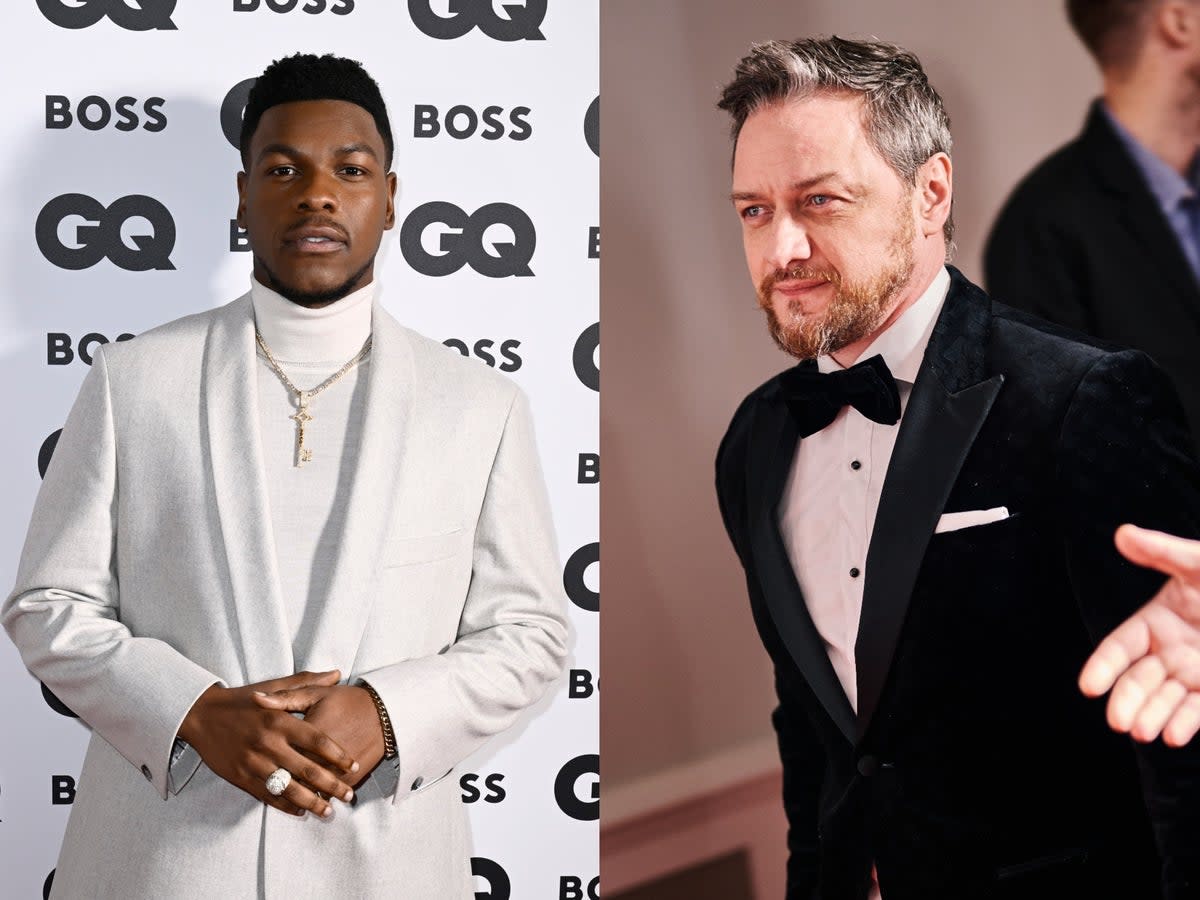 John Boyega calls James McAvoy a ‘legend’ for dancing for ‘three hours straight’ at the 2022 GQ Men of the Year afterparty (Getty)