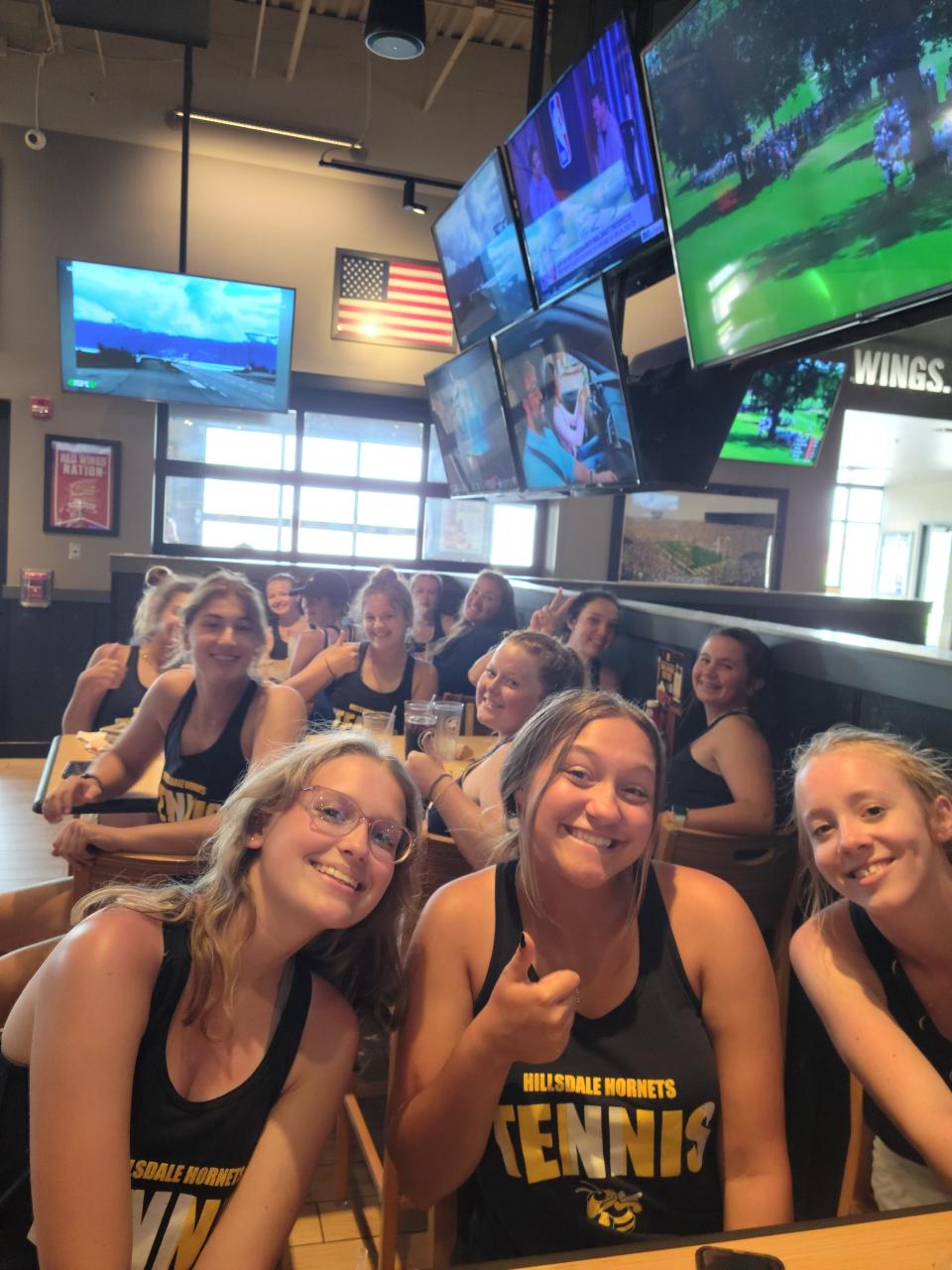 The Hornets attend their post-regional banquet at Buffalo Wild Wings