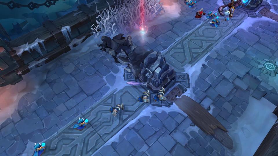 Caution: Road obstruction ahead. Destroyed turrets on ARAM will leave fallen debris behind. (Photo: Riot Games)