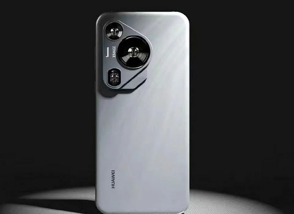 傳華為新款旗艦手機Pura 70將採用「三角形相機島」設計。（圖：微博）