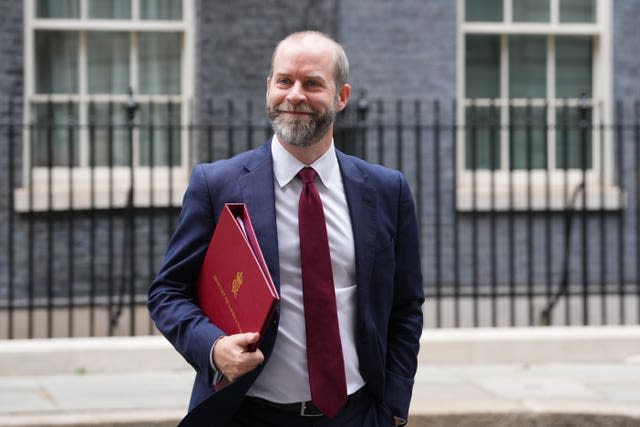 Jonathan Reynolds leaves Number 10 Downing Street carrying a red ministerial folder