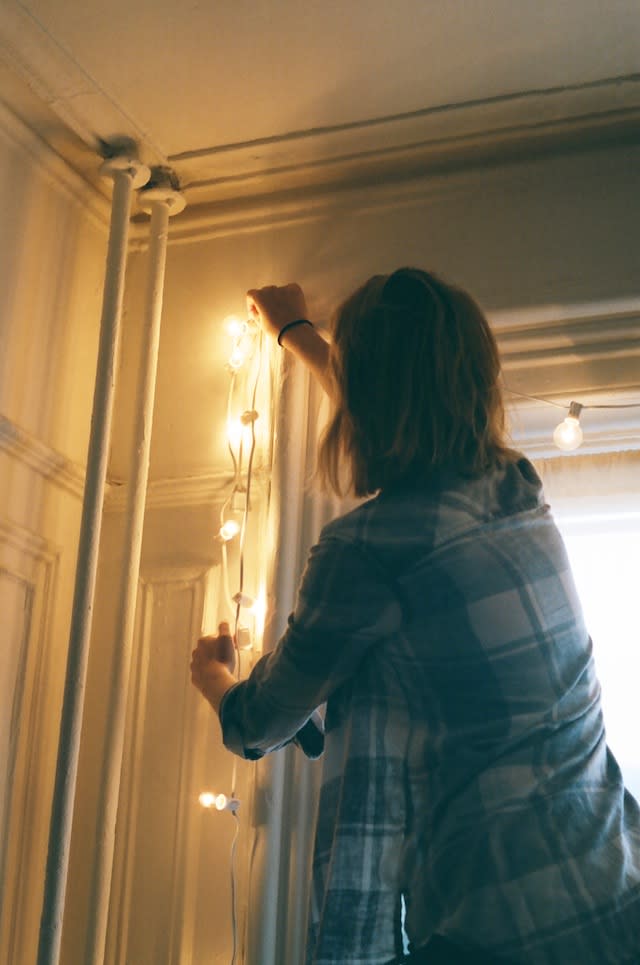 Place a few fairy lights around a door frame or window to really open up a space. 