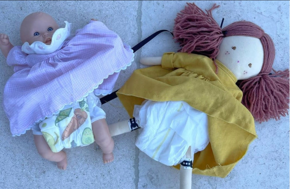 Katherine Schwarzenegger's daughter is nesting with some dolls credit:Bang Showbiz