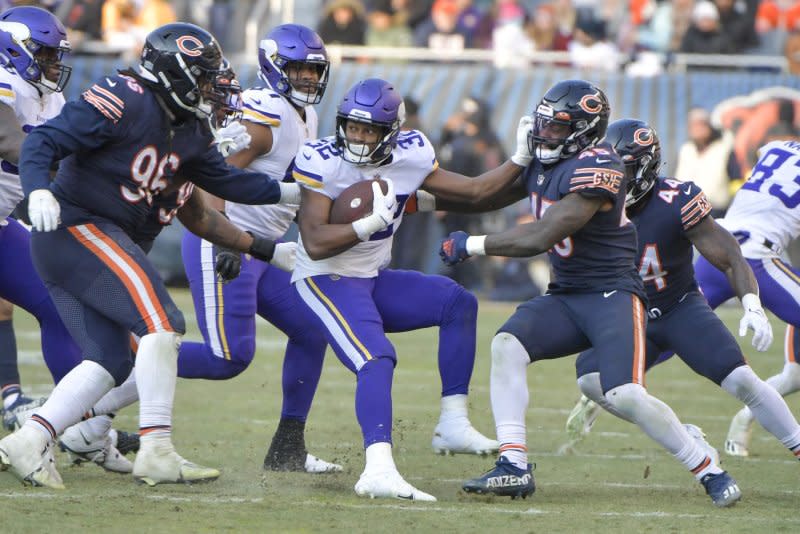 Minnesota Vikings running back Ty Chandler (C) has a tough matchup in Week 16, but can be plugged in as a fantasy football RB2/flex play in leagues with at least 14 teams. File Photo by Mark Black/UPI