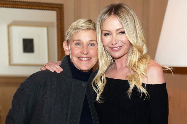 <p>Kelly Sullivan/Getty</p> Ellen DeGeneres (Left) and Portia de Rossi in 2022