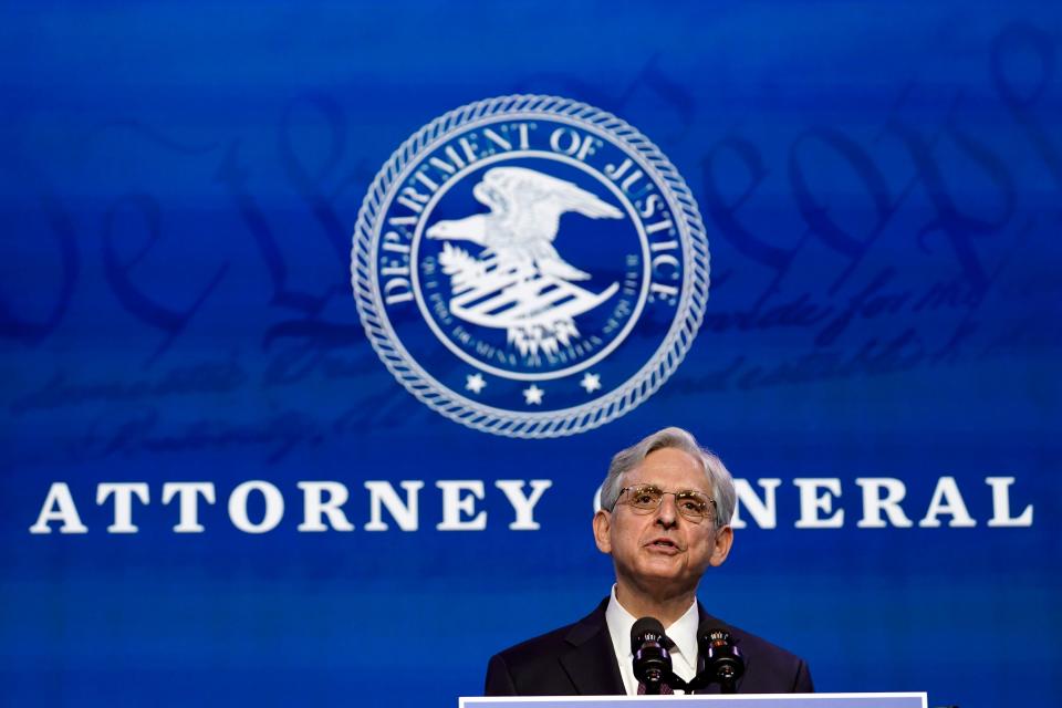 Attorney general nominee Merrick Garland says he looks forward to a "homecoming" at the Justice Department.