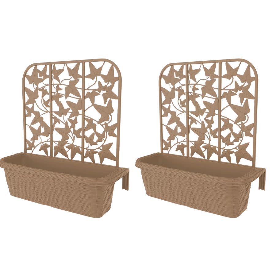 Set of 2 Deck Rail Planter Privacy Trellis