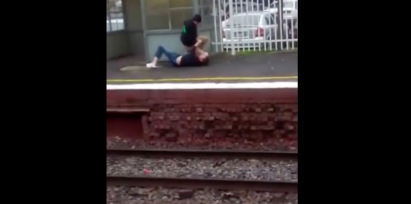 Good Samaritan stops man from jumping into path of oncoming train