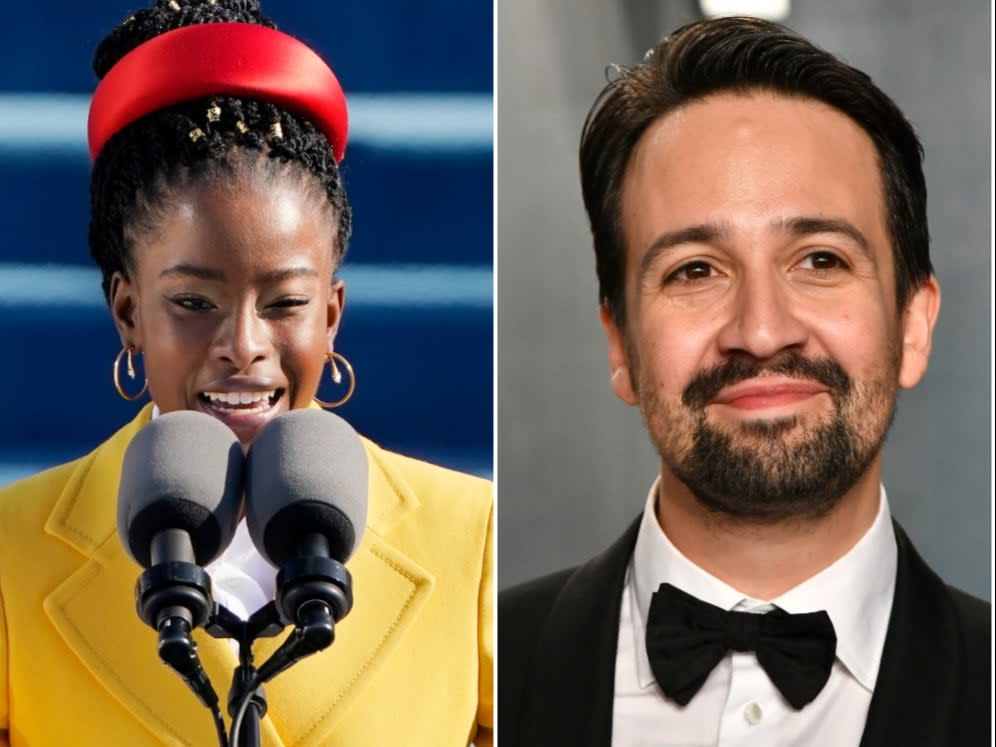 <p>Amanda Gorman reveals secret Hamilton references in Twitter exchange with Lin-Manuel Miranda</p> (Getty Images)