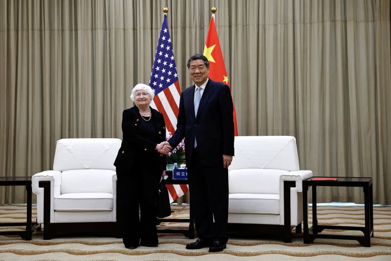 U.S. Treasury Secretary Janet Yellen meets China's Vice Premier He Lifeng in Guangzhou