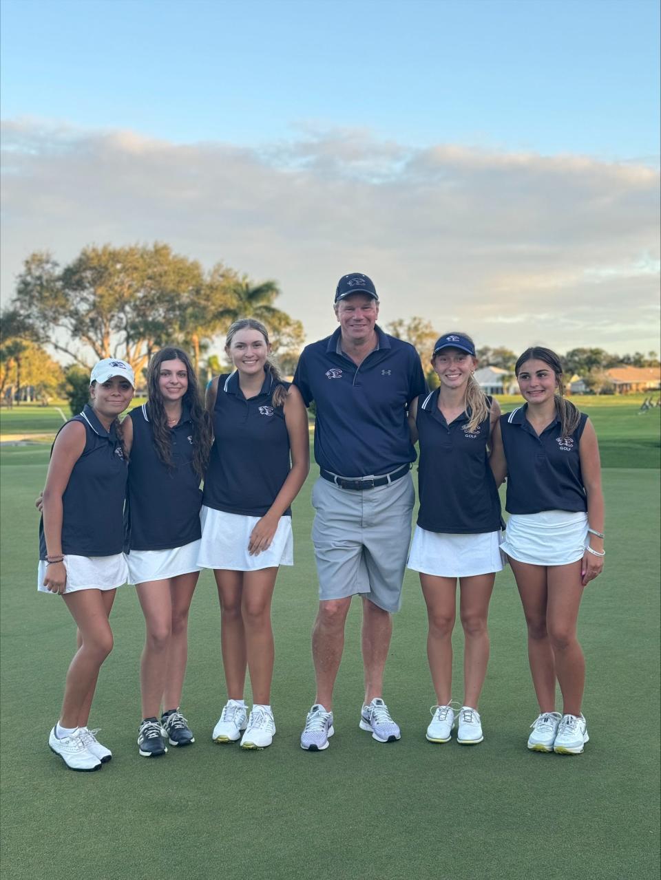 Estero girls golf team poses after winning the Class 2A-District 14 championship