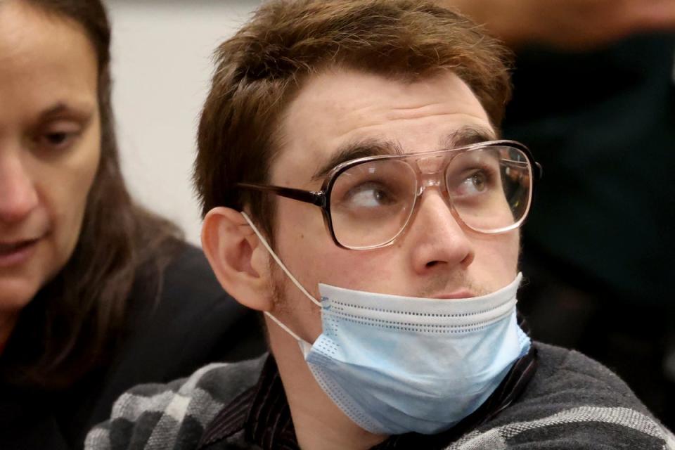 Nikolas Cruz on 17 August 2022 at his sentencing trial in the Broward County Courthouse in Florida (AP)