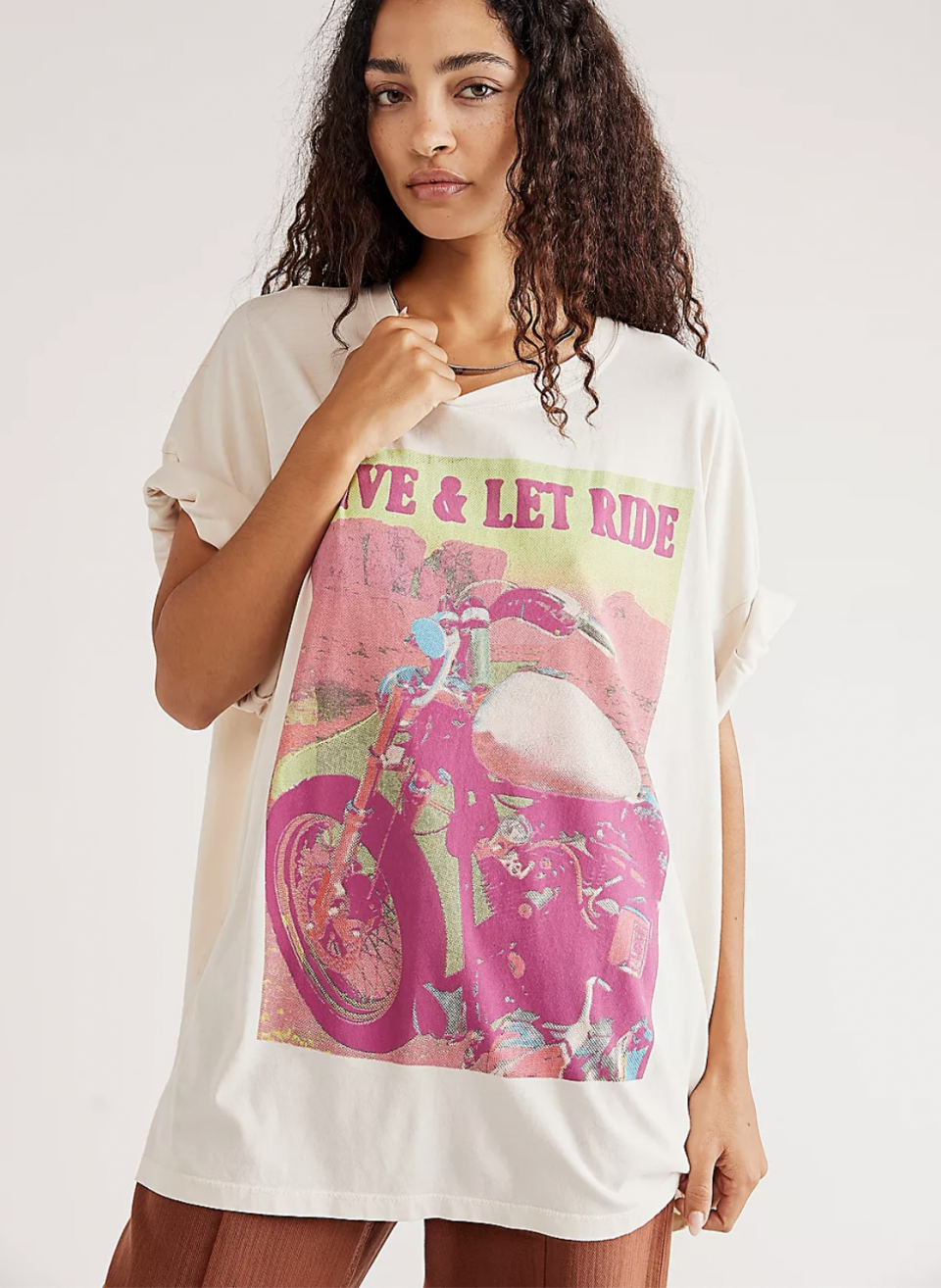 <p><a href="https://go.redirectingat.com?id=74968X1596630&url=https%3A%2F%2Fwww.freepeople.com%2Fshop%2Flive-and-let-ride-one-size-tee%2F&sref=https%3A%2F%2F" rel="nofollow noopener" target="_blank" data-ylk="slk:Shop Now;elm:context_link;itc:0;sec:content-canvas" class="link ">Shop Now</a></p><p>Live And Let Ride One Size Tee</p><p>$58.00</p><p>freepeople.com</p>