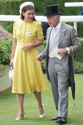 <p>Chris Jackson/Getty</p> King Charles donned his finest suit at the races event