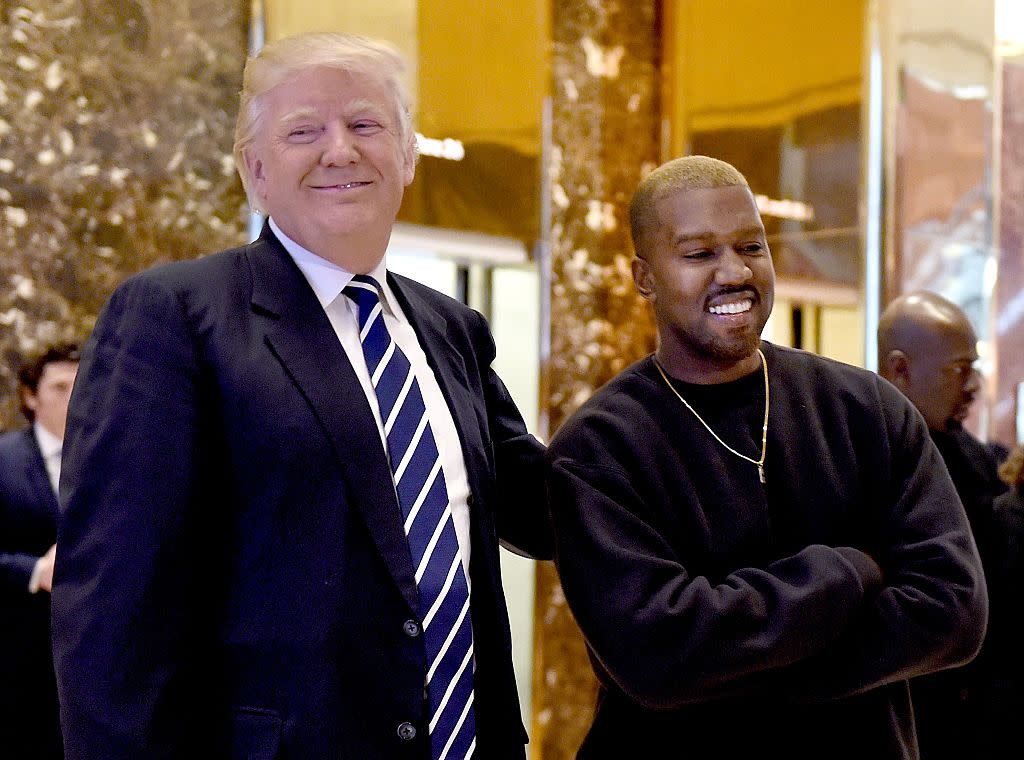 <em>Praise – Donald Trump praised Kanye West at his latest rally, yet ignored a political rival who has stopped treatment for brain cancer (Picture: Getty)</em>