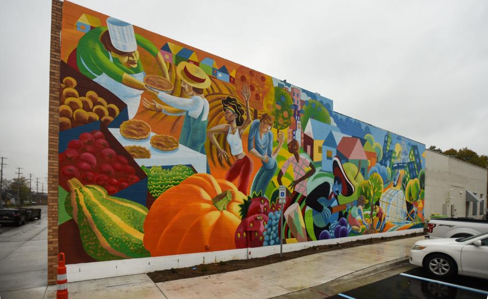 A new mural on the east end of the Allen Neighborhood Center on Lansing's east side.