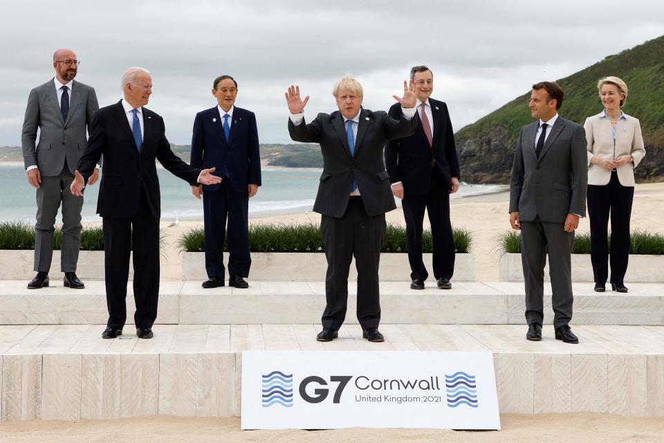 Recovery from the pandemic is top of the agenda for leaders of the G7 nations – the US, UK, France, Germany, Italy, Canada and Japan – at Carbis Bay in Cornwall (AFP/Getty)