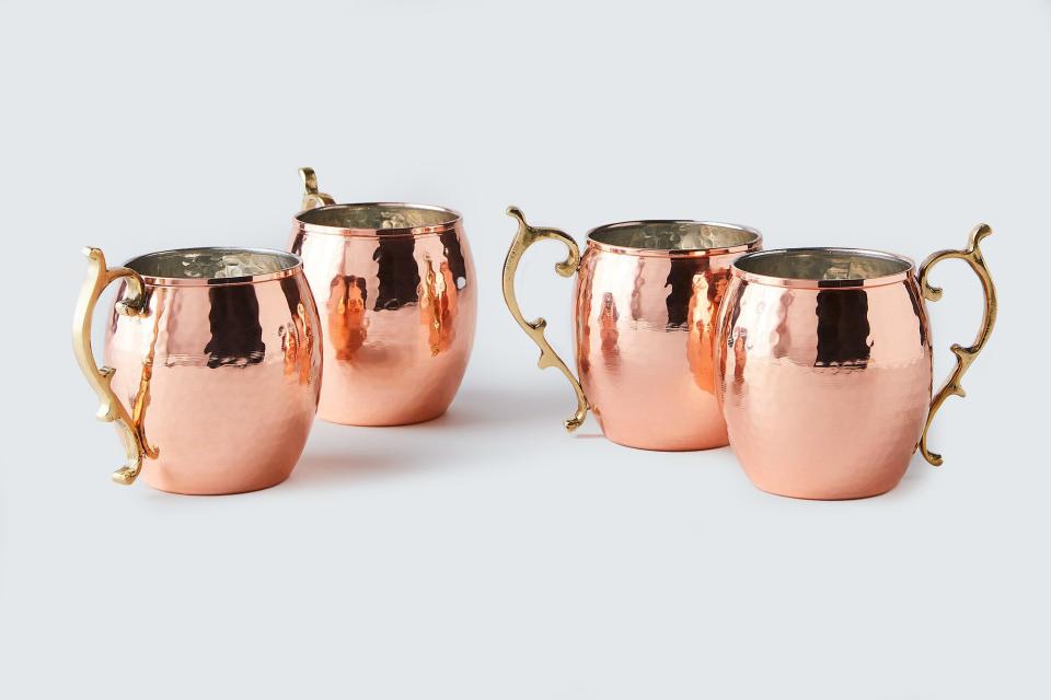 Vintage-Inspired Copper Moscow Mule Mugs