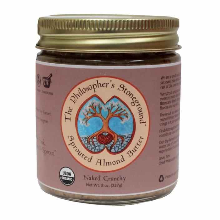 <h2>The Philosopher’s Stoneground Sprouted Almond Butter</h2><br><strong>The Val-pal: </strong>Your crunchy (guffaw!) childhood bestie<br><br><strong>Why They’ll Love It: </strong>If your Valentine is particular about what they’ll put on their bodies — organic cotton only, please! — they’re probably equally picky about what they put <em>in</em> their bodies. Therefore, we suggest a tried and true (and sustainably made) snack from Patagonia Provisions, the food-purveying arm of the renowned outdoor retailer. Everything in their inventory is just as low-impact as the brand’s clothing — but luckily, <em>these</em> goods are one-size-fits-all. Our pick: this nut butter made from <em>sprouted</em> almonds. (Ooo la la.) <br><br><em>Shop <strong><a href="https://www.patagoniaprovisions.com/" rel="nofollow noopener" target="_blank" data-ylk="slk:Patagona Provisions" class="link rapid-noclick-resp">Patagona Provisions</a></strong></em><br><br><strong>The Philosopher’s Stoneground</strong> Sprouted Almond Butter (Crunchy), $, available at <a href="https://go.skimresources.com/?id=30283X879131&url=https%3A%2F%2Fwww.patagoniaprovisions.com%2Fproducts%2Fthe-philosophers-stoneground-naked-crunchy-sprouted-almond-butter" rel="nofollow noopener" target="_blank" data-ylk="slk:Patagonia Provisions" class="link rapid-noclick-resp">Patagonia Provisions</a>