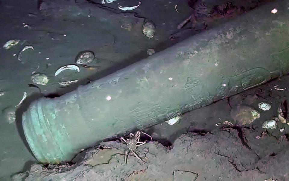 PHOTO: Screen grab of a video released by the Colombian Presidency, June 6 2022, showing images of the wrecked Spanish galleon San Jose, off the coast of Cartagena, in the Caribbean Sea, Colombia. (Colombian Presidency/AFP via Getty Images, FILE)