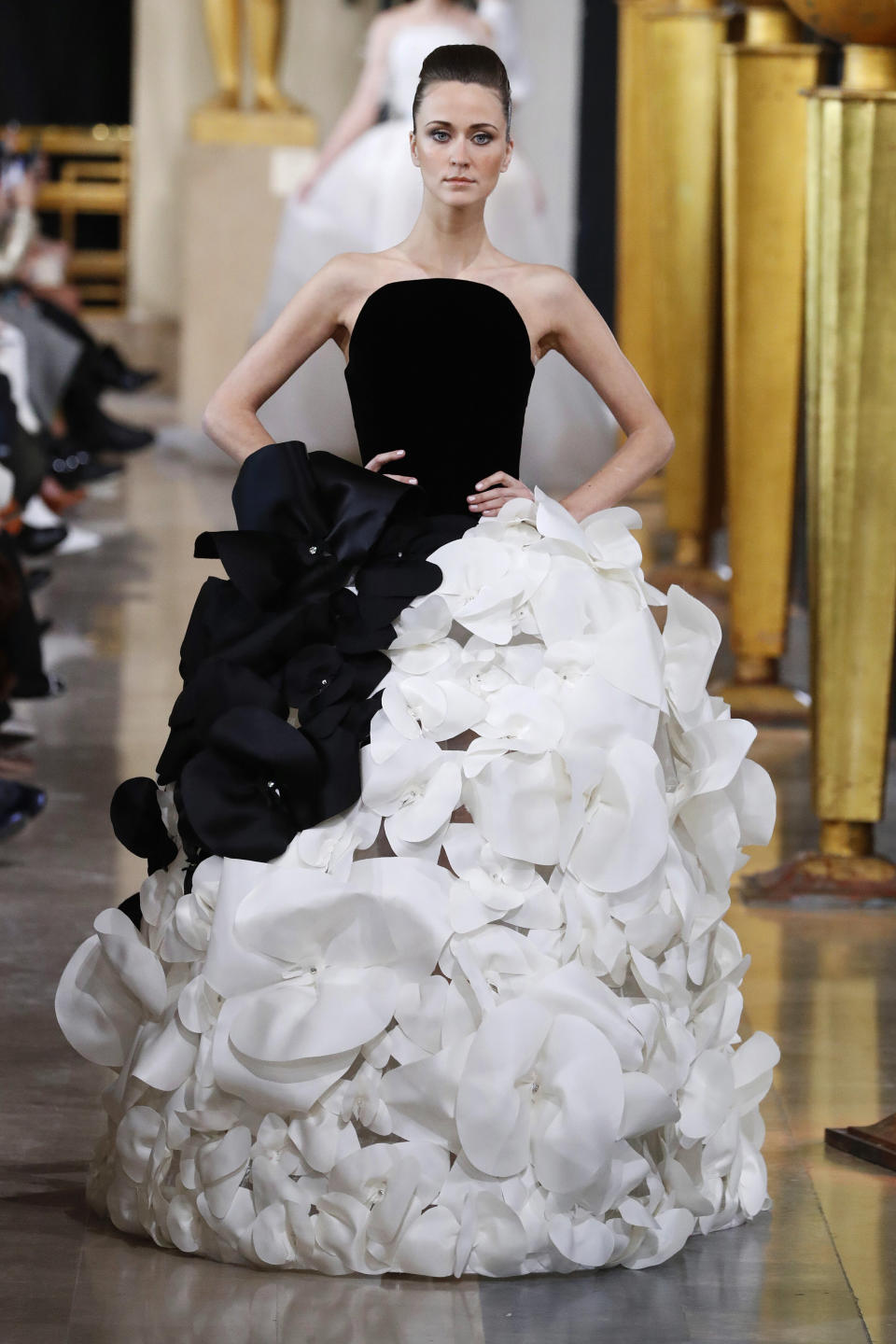 A model&nbsp;walks the runway at the Stephane Holland haute couture spring/summer 2020 show on Jan. 21.