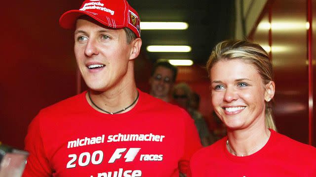 Schumacher with wife Corinna. Pic: Getty