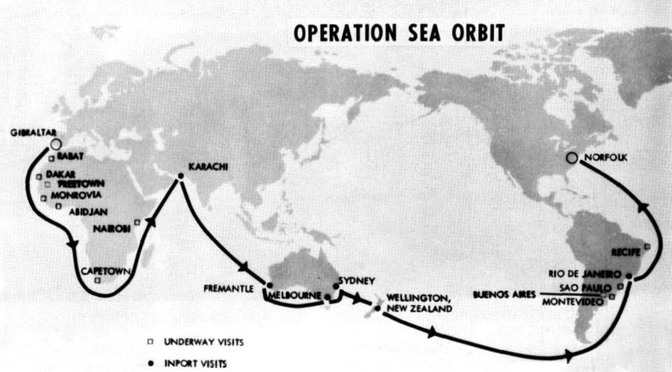 US Navy map of Operation Sea Orbit