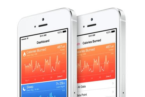 HealthKit app displayed on two iPhones