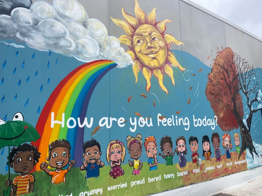 Dawn’s education wall, showcasing seasons and emotions (photo by Atlanta Dawn).