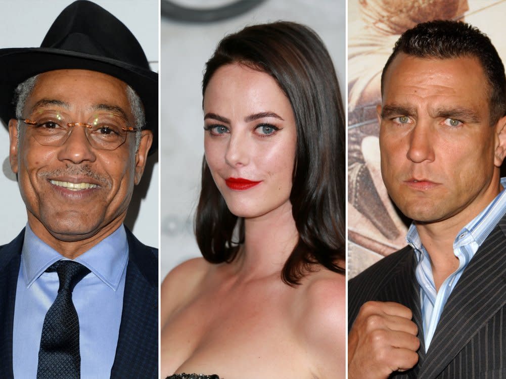 Giancarlo Esposito, Kaya Scodelario und Vinnie Jones (v.l.n.r.) übernehmen in Guy Ritchies "The Gentlemen"-Serie bedeutende Rollen. (Bild: s_bukley/Shutterstock.com/Fred Duval/Shutterstock.com/Kathy Hutchins/Shutterstock.com)